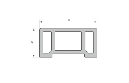 Поручень ограждений Экодекинг Техно 89х42х3000
